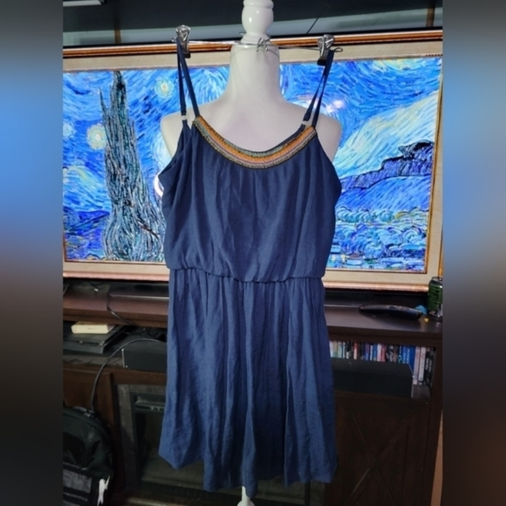 IZ Beyer size small spaghetti‎ strap beaded mini dress NWT
